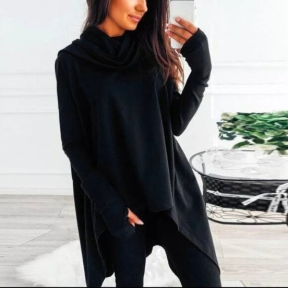 Black Tunic Top MADE IN USA - Picture 1 of 4